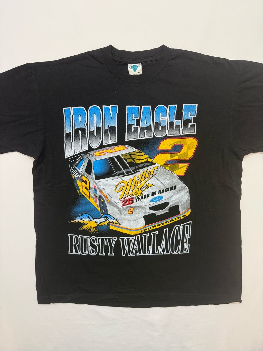 Vintage 1996 Rusty Wallace Iron Eagle Nascar Racing T-Shirt Black Men’s XL